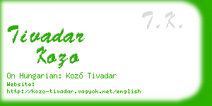 tivadar kozo business card