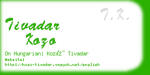 tivadar kozo business card
